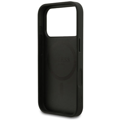 Guess Grained Ring MagSafe case for iPhone 17 Pro - black