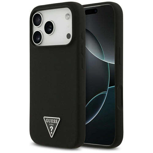 Guess Silicone Triangle Logo MagSafe Case for iPhone 17 Pro Max - Black