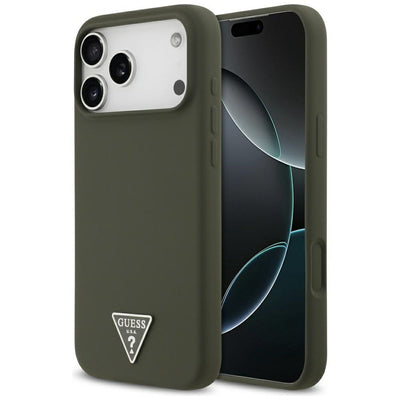 Guess Silicone Triangle Logo MagSafe Case for iPhone 17 Pro Max - Green