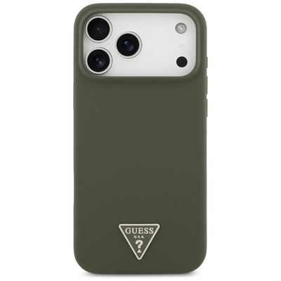 Guess Silicone Triangle Logo MagSafe Case for iPhone 17 Pro Max - Green