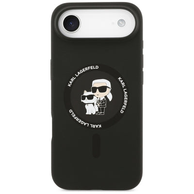 Karl Lagerfeld Silicone Karl&Choupette Ring MagSafe Case for iPhone 17 Air - Black