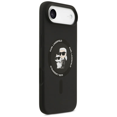 Karl Lagerfeld Silicone Karl&Choupette Ring MagSafe Case for iPhone 17 Air - Black