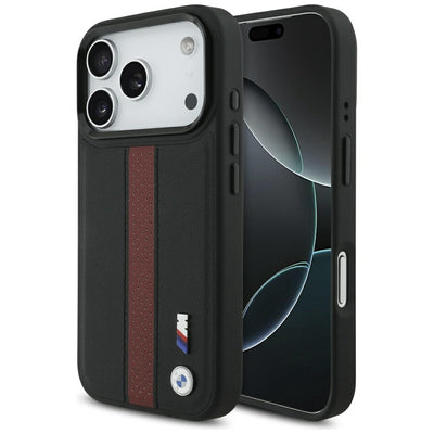 BMW M Perforated Stripe Logo MagSafe Case for iPhone 17 Pro - Red