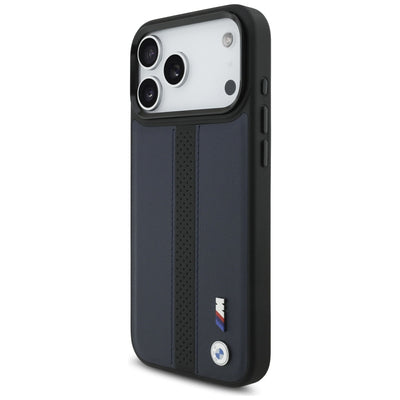 BMW M Perforated Stripe Logo MagSafe Case for iPhone 17 Pro Max - Navy Blue