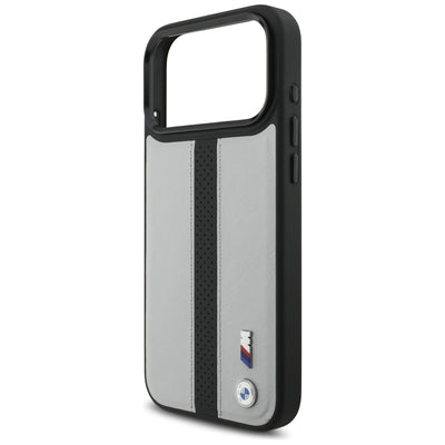 BMW M Perforated Stripe Logo MagSafe Case for iPhone 17 Pro Max - Gray