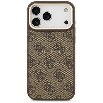 Guess 4G PU Classic Logo MagSafe Case for iPhone 17 Pro Max - Brown