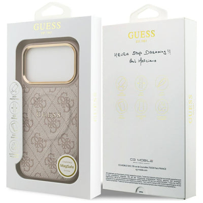 Guess 4G PU Classic Logo MagSafe Case for iPhone 17 Pro - Pink