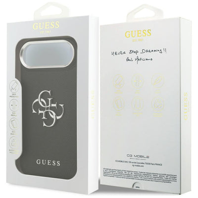 Guess Grained Big 4G Classic Logo case for iPhone 17 Air - black