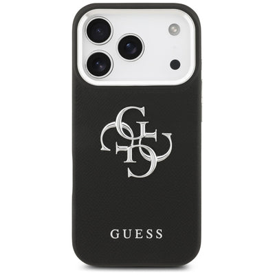 Guess Grained Big 4G Classic Logo case for iPhone 17 Pro - black