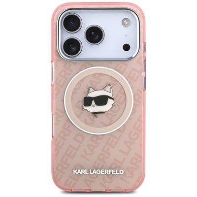Karl Lagerfeld IML Choupette Head Logo MagSafe Case for iPhone 17 Pro Max - Pink
