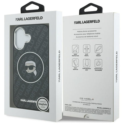 Karl Lagerfeld IML Karl Head Logo MagSafe Case for iPhone 17 - Black