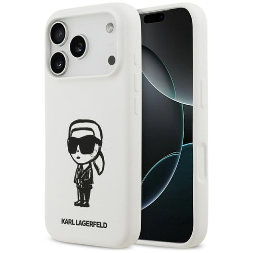 Karl Lagerfeld Silicone Karl Sketch & Logo MagSafe Case for iPhone 17 Pro - White