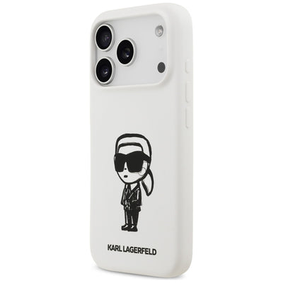 Karl Lagerfeld Silicone Karl Sketch & Logo MagSafe Case for iPhone 17 Pro - White