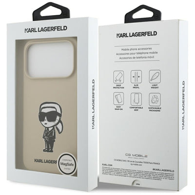 Karl Lagerfeld Silicone Karl Sketch & Logo MagSafe Case for iPhone 17 Pro - Brown