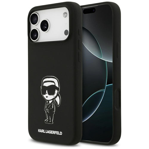 Karl Lagerfeld Silicone Karl Sketch & Logo MagSafe Case for iPhone 17 Pro Max - Black