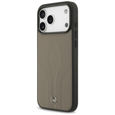 Mercedes Leather The Move MagSafe Case for iPhone 17 Pro Max - Beige