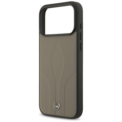 Mercedes Leather The Move MagSafe Case for iPhone 17 Pro Max - Beige