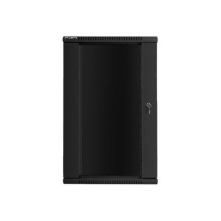 Lanberg | Rack cabinet 19" wall-mount 22U/600x450 (flat pack) with glass door | WF01-6422-10B | Black