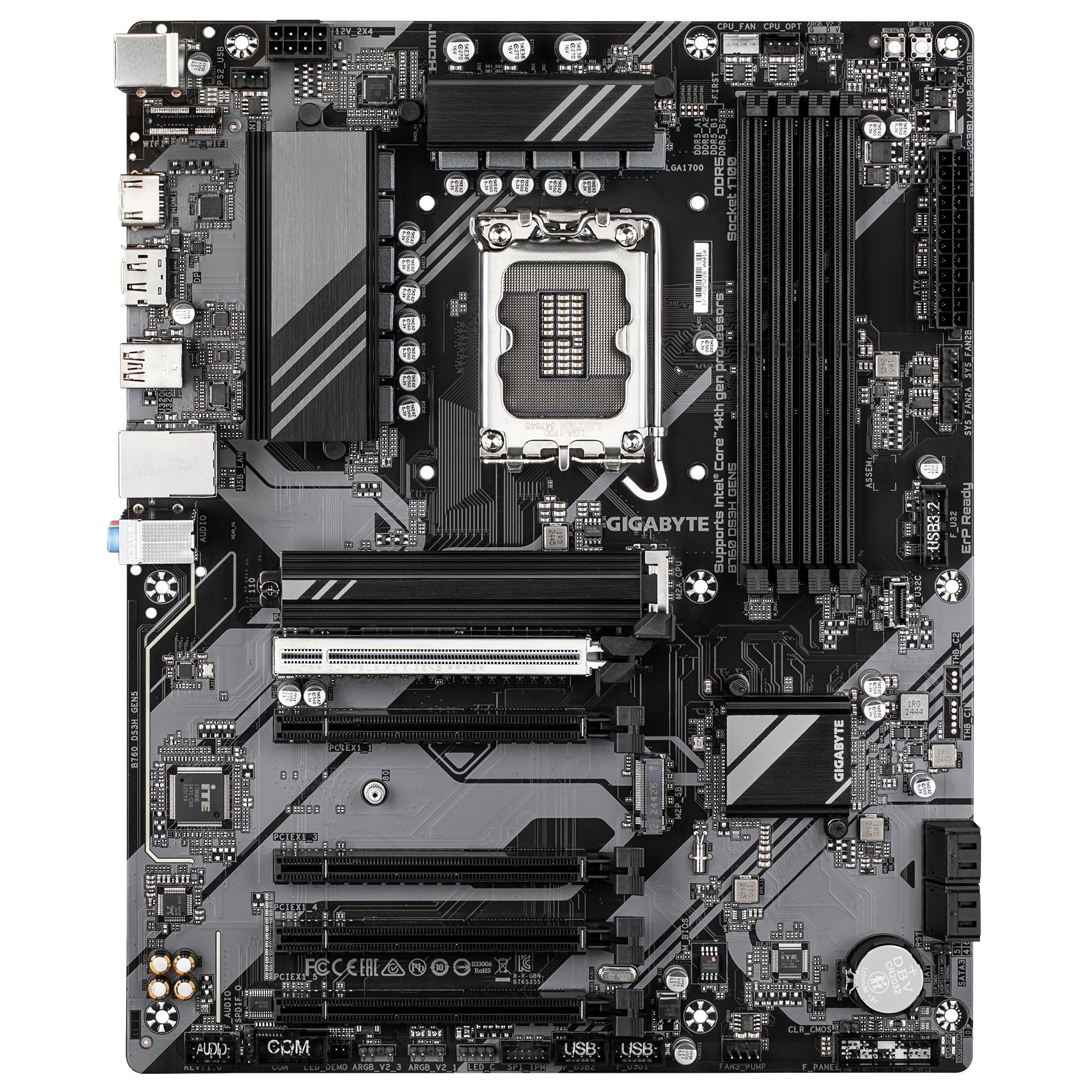 Mainboard GIGABYTE Intel B760 Express LGA1700 ATX Memory DDR5 Memory slots 4 B760DS3HGEN5