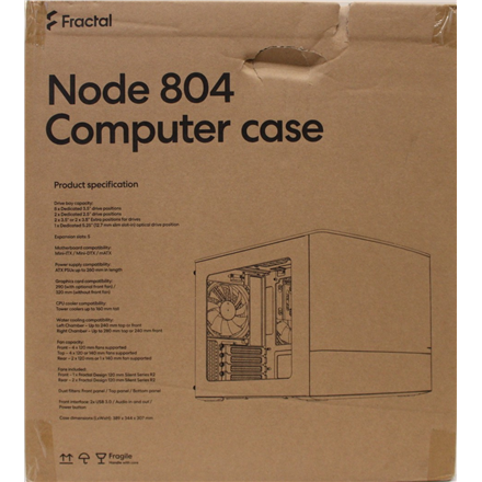 SALE OUT. Fractal Design Node 804 Black - Window | Fractal Design NODE 804 | Side window | 2 - USB 3.0Audio in/outPower