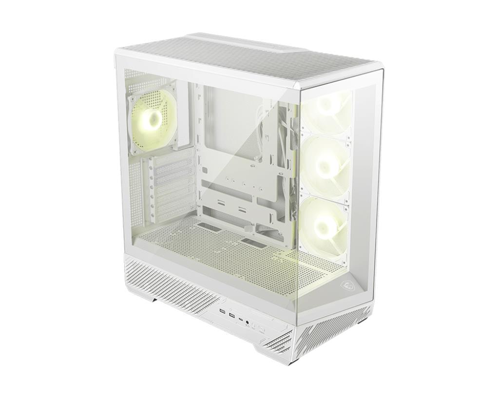 Case MSI MAG PANO 130R PZ MidiTower Case product features Transparent panel Not included Colour White MAGPANO130RPZWHITE