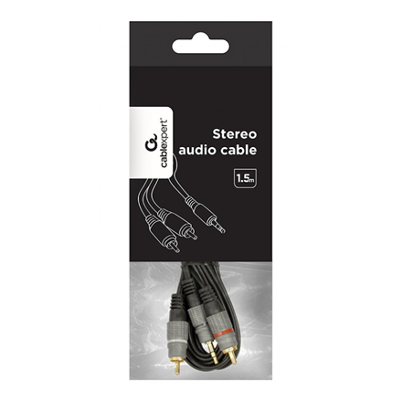 Cablexpert 3.5 mm stereo plug to 2xRCA plugs, gold-plated connectors, 1.5 | CCA-352-1.5M