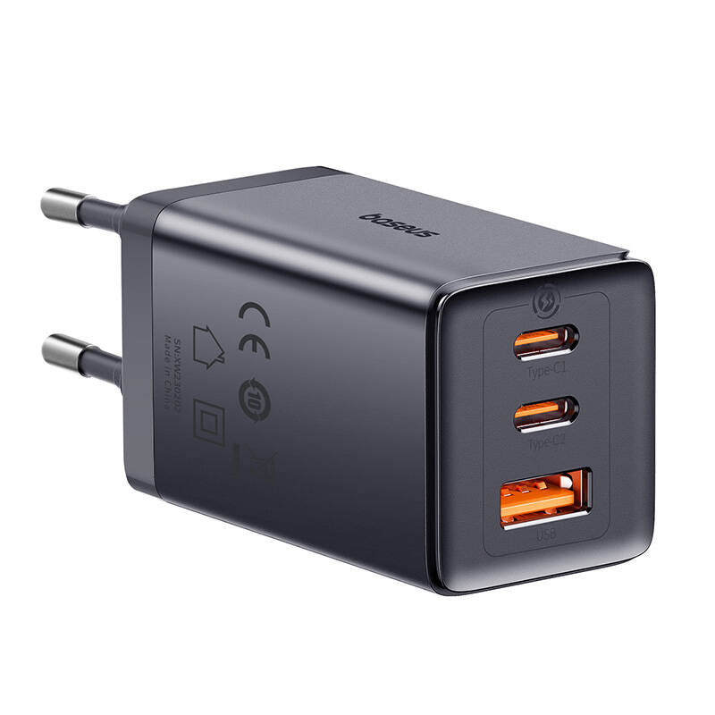 Wall charger Baseus GaN5 2x USB-C + USB, 65W + cable 1m (grey) - Image 3