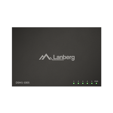 Lanberg Switch 5x1GB/s Unmanagment Gigabit Ethernet Desktop 12V metal case | DSM1-1005 | Unmanaged | Desktop