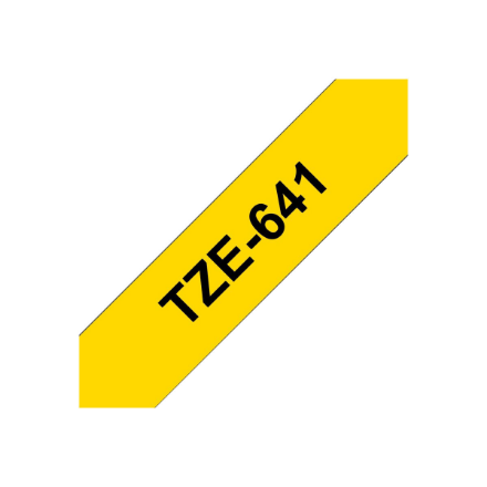 Brother | TZe-641 Laminated Tape | Black On Yellow | TZe | 8 m | 1.8 cm