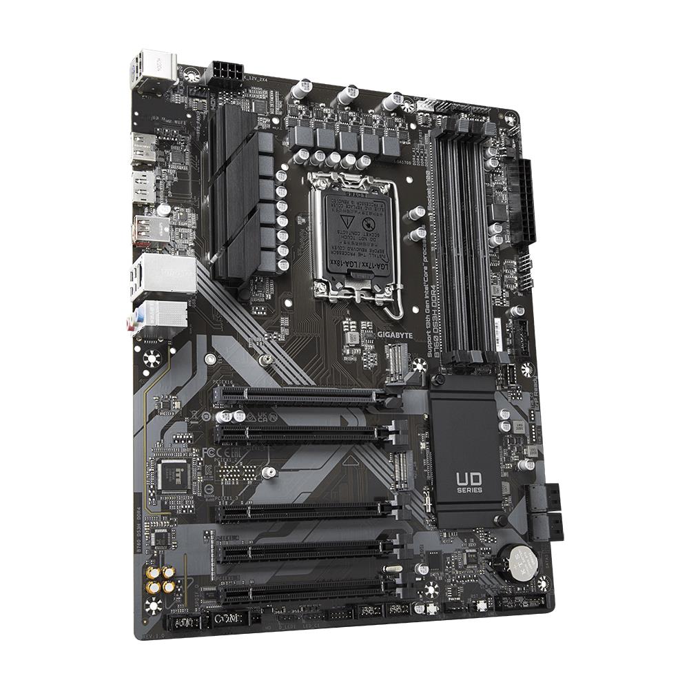 Mainboard GIGABYTE Intel B760 Express LGA1700 ATX Memory DDR4 Memory slots 4 4xPCI-Express 3.0 1x 1xPCI-Express 4.0 16x 2xM.2 1xHDMI 1xDisplayPort 4xUSB 2.0 1xUSB 3.2 1xUSB-C 1xPS/2 1xRJ45 3xAudio port B760DS3HDDR4