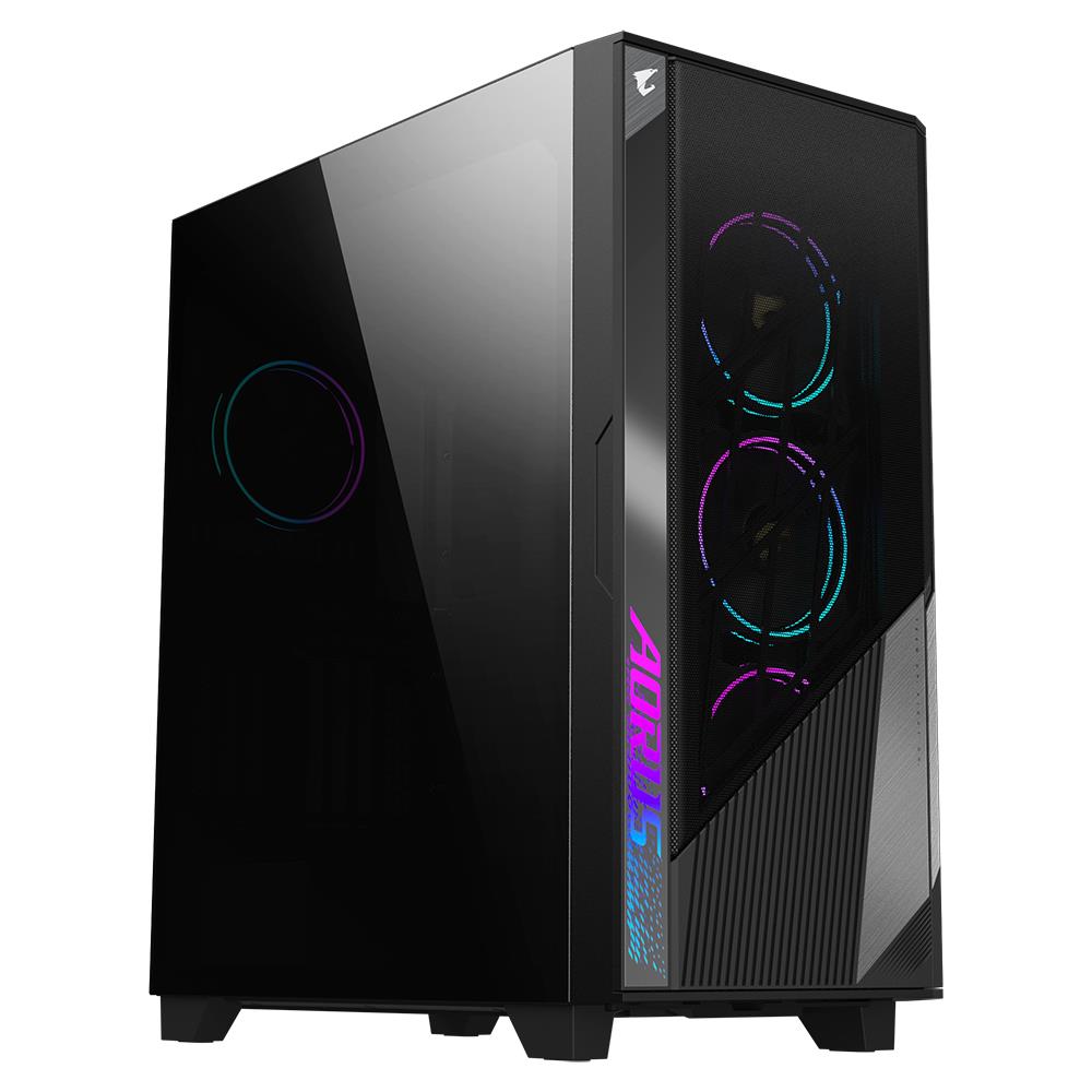 Case GIGABYTE AORUS C500 GLASS MidiTower Not included ATX EATX MicroATX MiniITX Colour Black GB-AC500GST