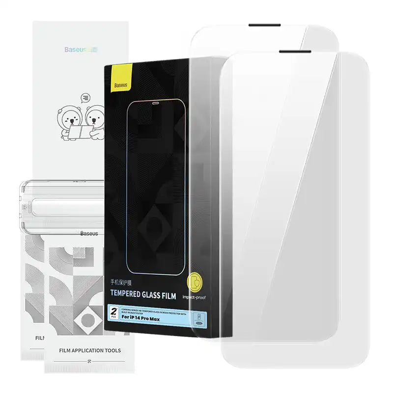 Tempered Glass Baseus Corning for iPhone 14 Pro with built-in dust filter - Image 1