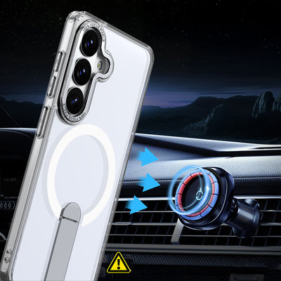 Hybrid Armor X Case for Samsung Galaxy S26 with Stand, Compatible with MagSafe - Transparent — Hurtel