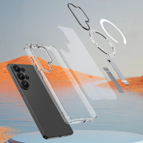 Hybrid Armor X Case for Samsung Galaxy S26 Ultra with Stand, Compatible with MagSafe - Transparent — Hurtel