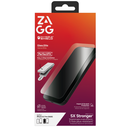 ZAGG Invisibleshield Glass Elite Tempered Glass for iPhone 17 Pro