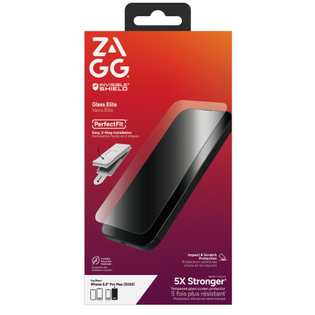 ZAGG Invisibleshield Glass Elite Tempered Glass for iPhone 17 Pro Max