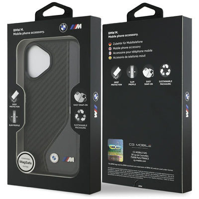 BMW M Carbon Logo MagSafe Case for iPhone 17 - Black and Gray