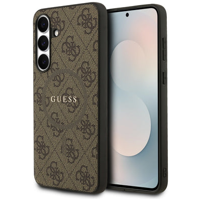 Guess 4G Ring Classic Logo MagSafe case for Samsung Galaxy S25 FE - brown