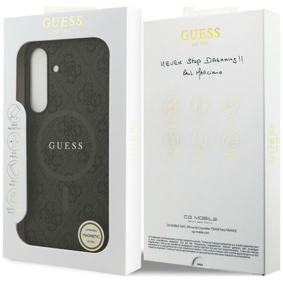 Guess 4G Ring Classic Logo MagSafe case for Samsung Galaxy S25 FE - black