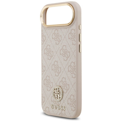Guess 4G Strass Logo & Big Strap Metal Buttons MagSafe Case for iPhone Air - Pink