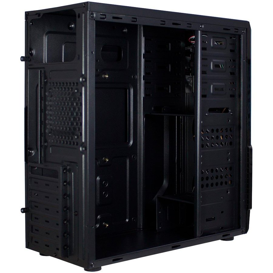Chassis INTER-TECH B-42 Black Midi Tower, ATX, 2xUSB2.0, Blue LED strip, PSU optional
