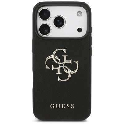 Guess Grained Big 4G & Classic Logo case for iPhone 17 Pro - black