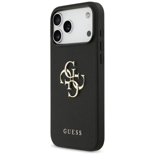 Guess Grained Big 4G & Classic Logo case for iPhone 17 Pro Max - black