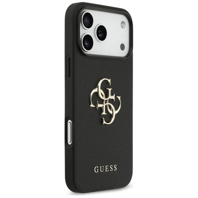 Guess Grained Big 4G & Classic Logo case for iPhone 17 Pro Max - black