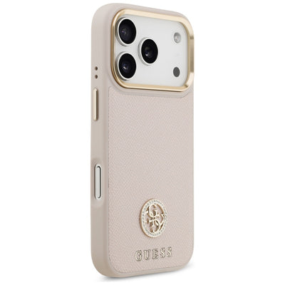 Guess Grained Strass Logo MagSafe case for iPhone 17 Pro - pink