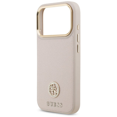Guess Grained Strass Logo MagSafe case for iPhone 17 Pro - pink