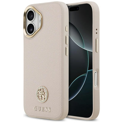 Guess Grained Strass Logo MagSafe case for iPhone 17 - pink