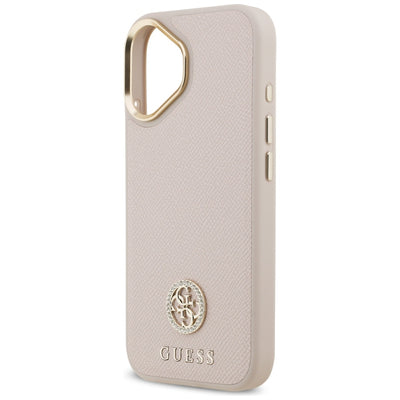 Guess Grained Strass Logo MagSafe case for iPhone 17 - pink