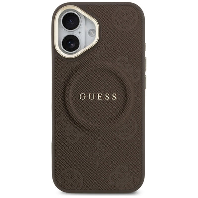 Guess Peony Hot Stamp MagSafe Case for iPhone 17 - Brown