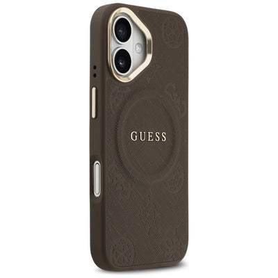 Guess Peony Hot Stamp MagSafe Case for iPhone 17 - Brown